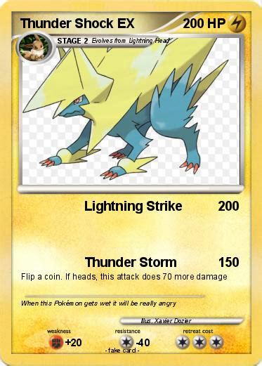 Pok Mon Thunder Shock Ex Lightning Strike My Pokemon Card