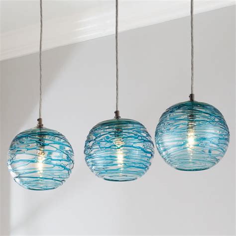 Swirling Glass Globe Mini Pendant Light Aqua Colorful Pendant Light