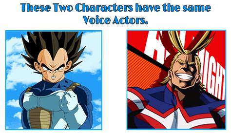 Same Voice Actors-Vegeta and All Might by Tigerwolfphantom on DeviantArt