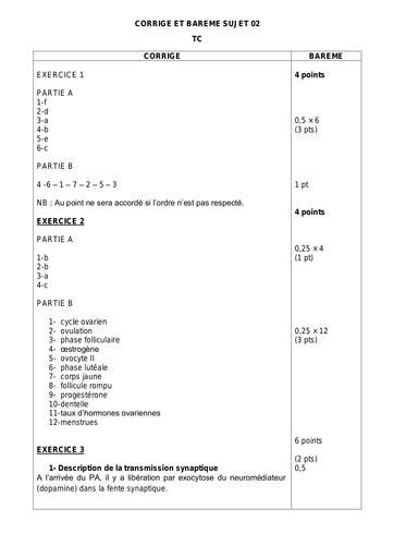 BAREME BAC BLANC 2024 Dren Abidjan 1 SVT SERIE C By Tehua