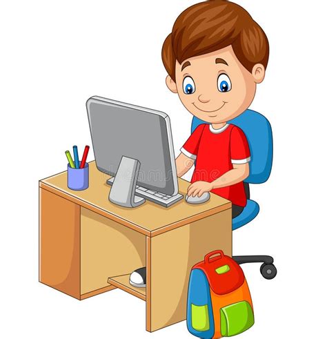 Cartoon Kid Personal Computer Stock Illustrations 177 Cartoon Kid