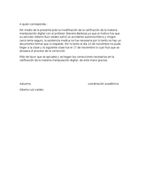 Carta A Quien Corresponda Pdf