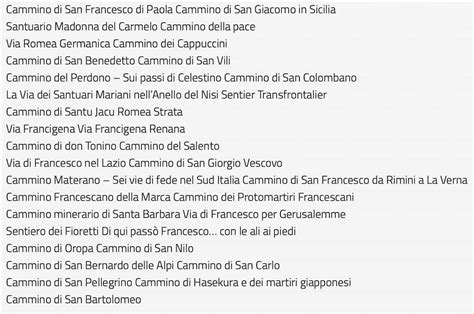 Costituito Il Catalogo Dei Cammini Religiosi Italiani