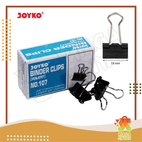 Jual Na Joyko Binder Paper Clip Black No107 Paperclip Berkas Klip