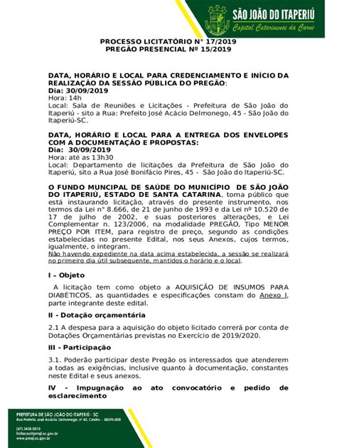 Licitaes Prefeitura Municipal De Embaba Sp Doc Template Pdffiller