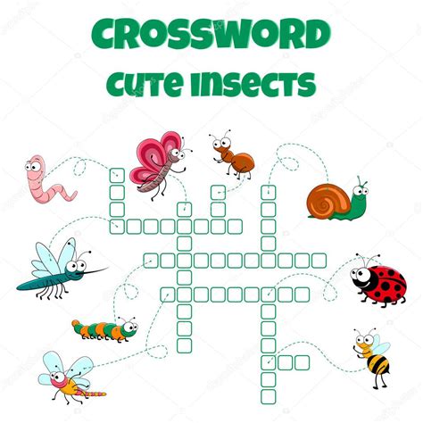 Crucigrama Con Insectos Juego De Educaci N Vectorial Para Ni Os