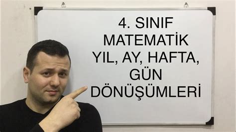 Sinif Matemat K Ay Yil Zaman D N Mler Kadirhoca Youtube