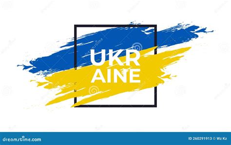 Ukraine Flag With Brush Concept Flag Of Ukraine In Grunge Style Stock