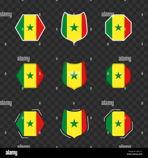 National Symbols Of Senegal On A Dark Transparent Background Vector