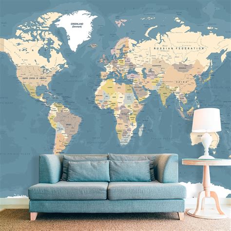 Papel De Parede Personalizado Mapa Mundi Shopee Brasil