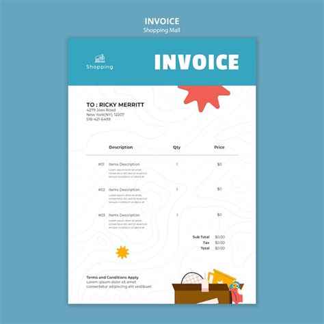 Free Psd Flat Design Shopping Mall Invoice Template