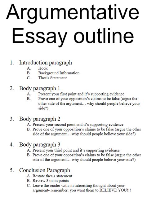 Argumentative essay outline – Artofit