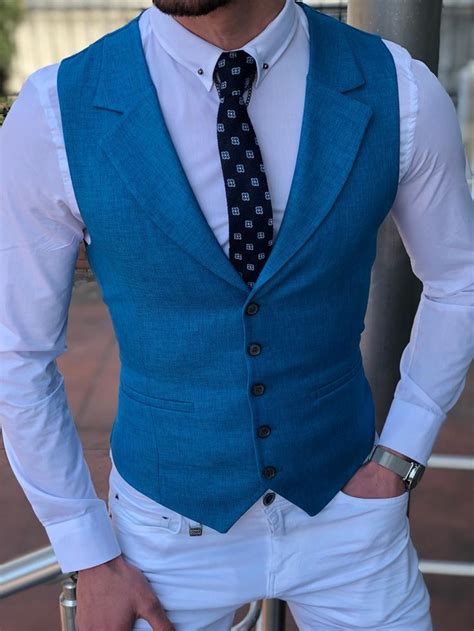 Buy Turquoise Slim Fit Vest By Gentwith With Free Shipping Slim