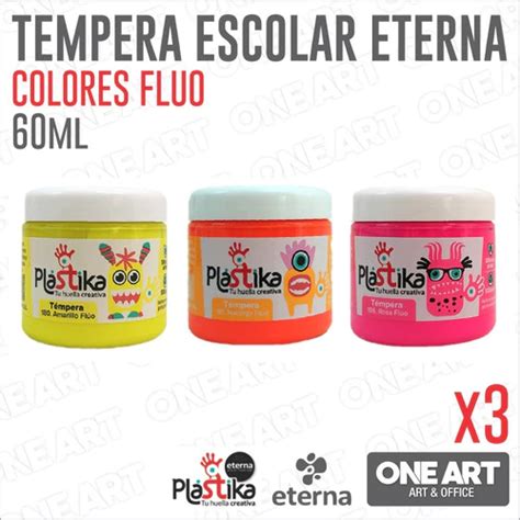 Tempera Eterna Plastika Ml Colores Fluo X Unidades