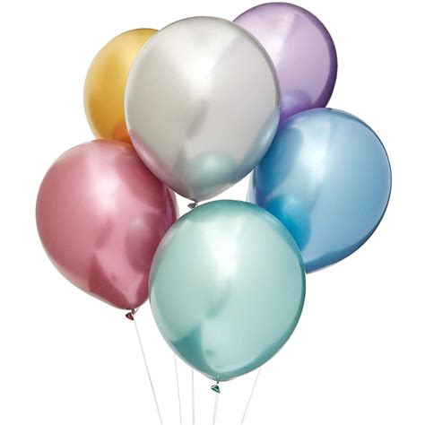 12 Inch Chrome Latex Balloons 60 Count 6 Colors Walmart