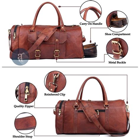 Leather Weekender Bag With Shoe Compartment Anuent