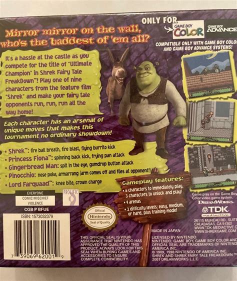 Vtg Nintendo Game Boy Shrek Fairy Tale Freakdown 2001 Nip New In