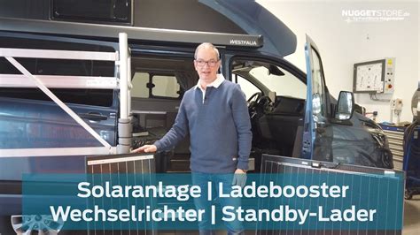 Ford Nugget Zubehör Solaranlage Ladebooster Wechselrichter