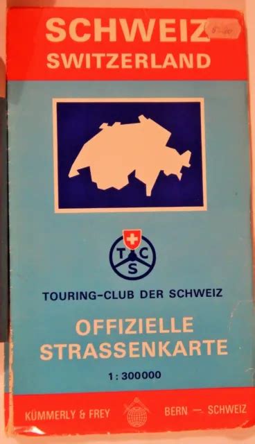 Vintage Automotive Route Map Suisse Carte Routi Re Officielle Tcs Hwy