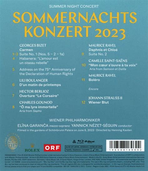 Wiener Philharmoniker Sommernachtskonzert Schönbrunn 2023 Blu Ray