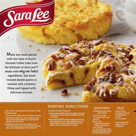 Butter Streusel Coffee Cake Sara Lee Desserts Always In Season Delicious  Sara Lee