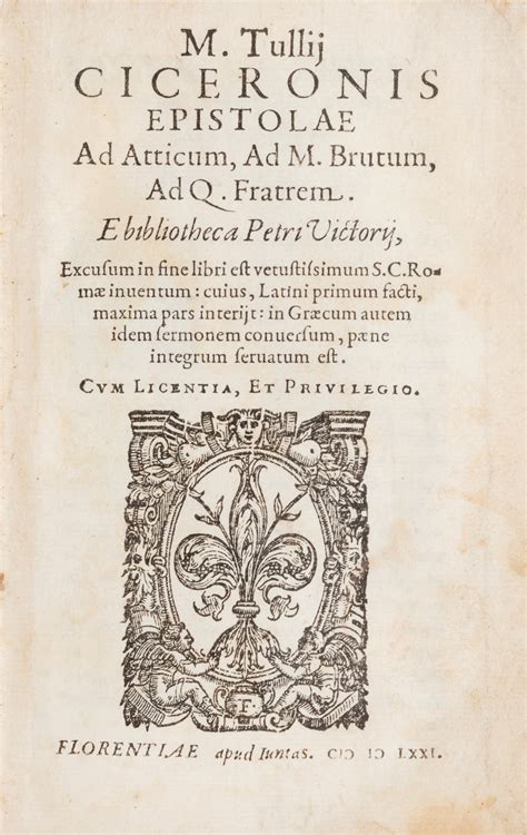 Cicerone Marco Tullio Epistolae Ad Atticum Ad M Brutum Ad Q