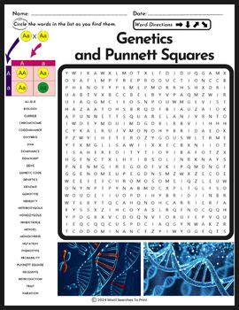 Genetics And Punnett Squares Puzzle Codominance Dominant Recessive