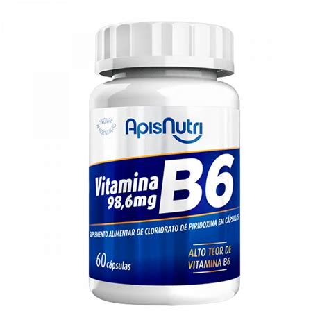 Suplemento De Vitamina B6 280mg 60 Cáps Apisnutri Infinity Vitaminas E Suplementos