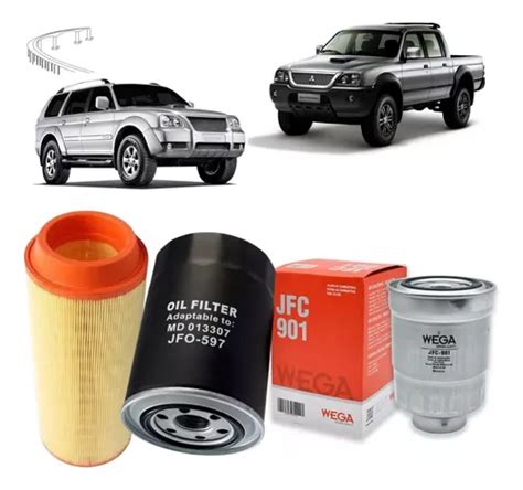 Kit Filtro Óleo Ar Combustível L200 2 5 Pajero Sport 2 5 Frete grátis