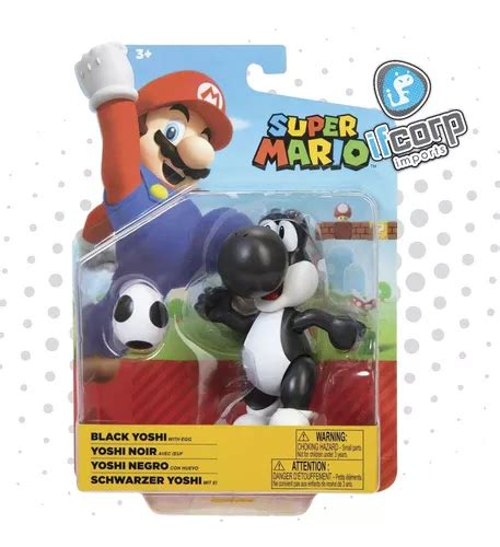 Figura Super Mario Black Yoshi Negro Con Huevo Jakks Pacific MercadoLibre