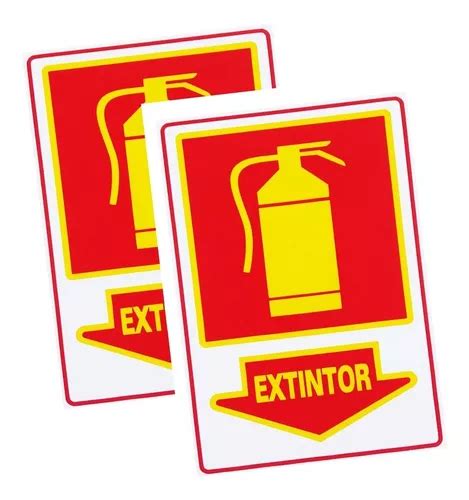 Kit 2 Placa Indicativa Para Extintor Pvc 20x30cm Parcelamento Sem Juros