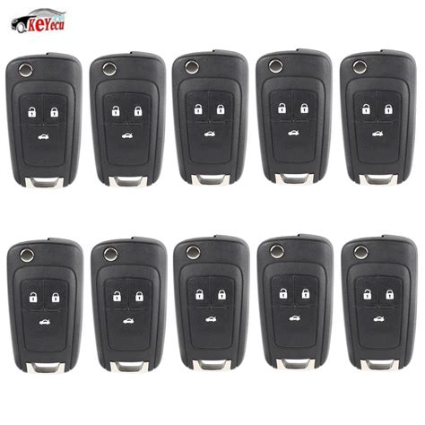 KEYECU 10 Pcs Lot New Replacement Shell Flip Folding Remote Key Case