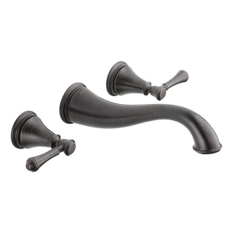 View The Delta T3597lf Rbwl Venetian Bronze Cassidy Wall Mounted Bathroom Faucet Less Rough In