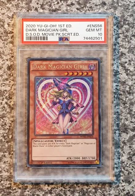 YUGIOH PSA 10 Dark Magician Girl MVP1 ENS56 Secret Raro 1a Edizione