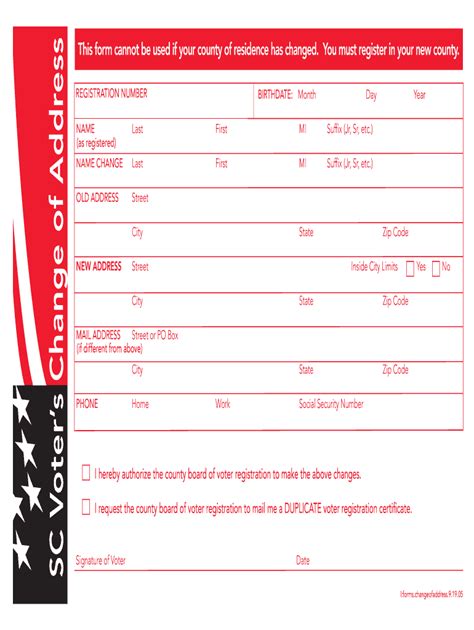 Sc Voter Address Print 2005 2024 Form Fill Out And Sign Printable PDF