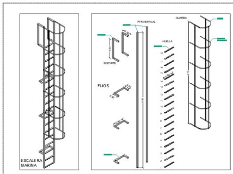 Escalera Marina En Autocad Librer A Cad