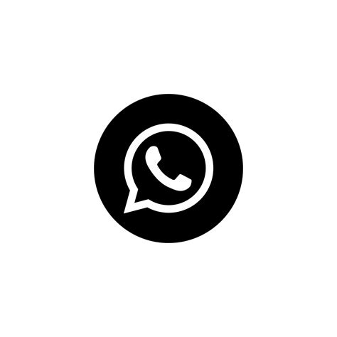 Logotipo De Whatsapp En Blanco Y Negro 24806456 PNG