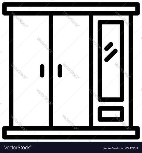 Wardrobe Icon With Outline Style Eps10 Royalty Free Vector