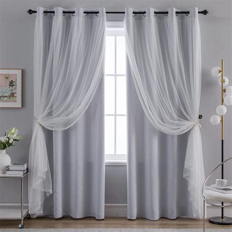 Amazon.com: Anytime Home Curtains Blackout and Sheer Layered Solid