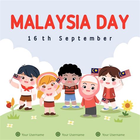 Premium Vector | Malaysia day vector illustration cute cartoon of malay ...