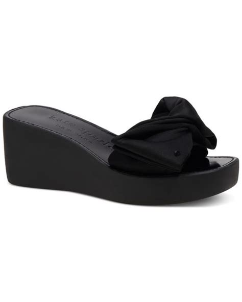 Kate Spade New York Bikini Platform Wedge Sandals In Black Stylemi