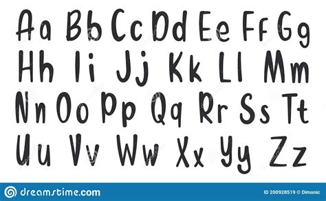 Conjunto De Letra Del Alfabeto Dibujado A Mano Letras De L Nea Simples