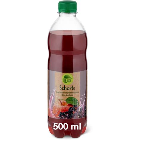 Migros Bio Schorle Mineralwasser mit Kohlensäure und Fruchtsäften