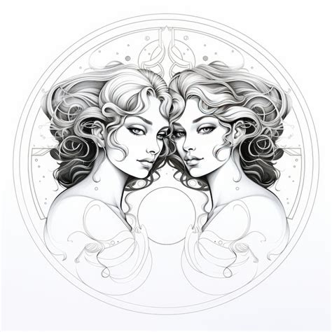 Premium Ai Image Boldly Outlined Gemini An Original Zodiac Sketch