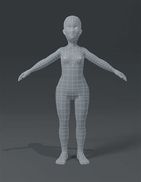 Artstation Human Body Base Mesh 10 3d Models Pack Game Assets