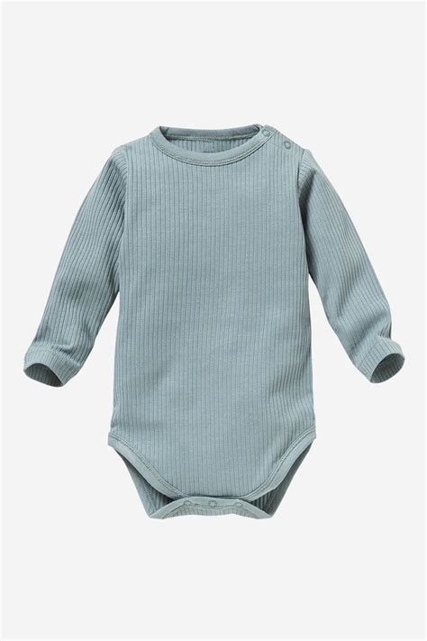 Baby Body Biobaumwolle Rippjersey Langarm Maas Natur