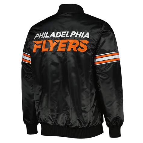 Black Starter Satin Philadelphia Flyers Pick And Roll Jacket Jacket Makers