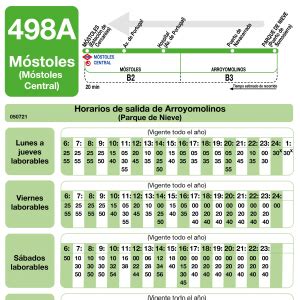 Horarios de autobús 498 A Móstoles Arroyomolinos