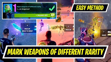 Mark Weapons Of Different Rarity In Fortnite Week Epic Quest