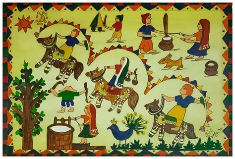 The ritual art of Pithora painting | Indian folk art, Cool art drawings ...